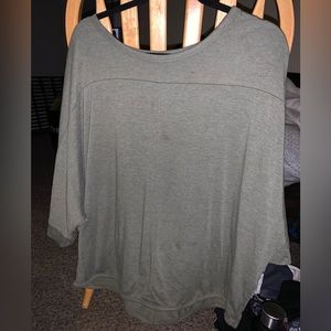 XL olive green boyfriend style blouse. It’s got a couple small stains